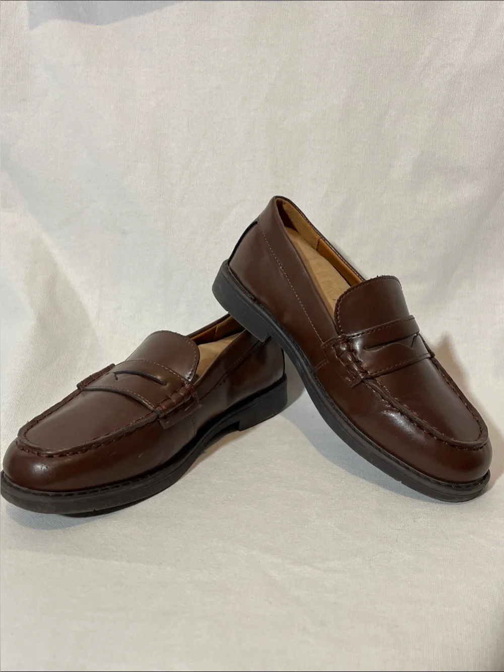 J. Crew Kids Brown Leather Penny Loafers